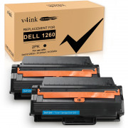 v4ink Dell 1260 Compatible Toner Cartridge Dell 331-7328 for Dell B1260dn B1265dnf Printers - 2 Packs, Black
